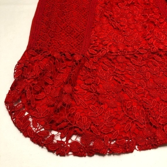 Anthropology Tiny Red Lace Sleeveless Tops - Picture 8 of 10